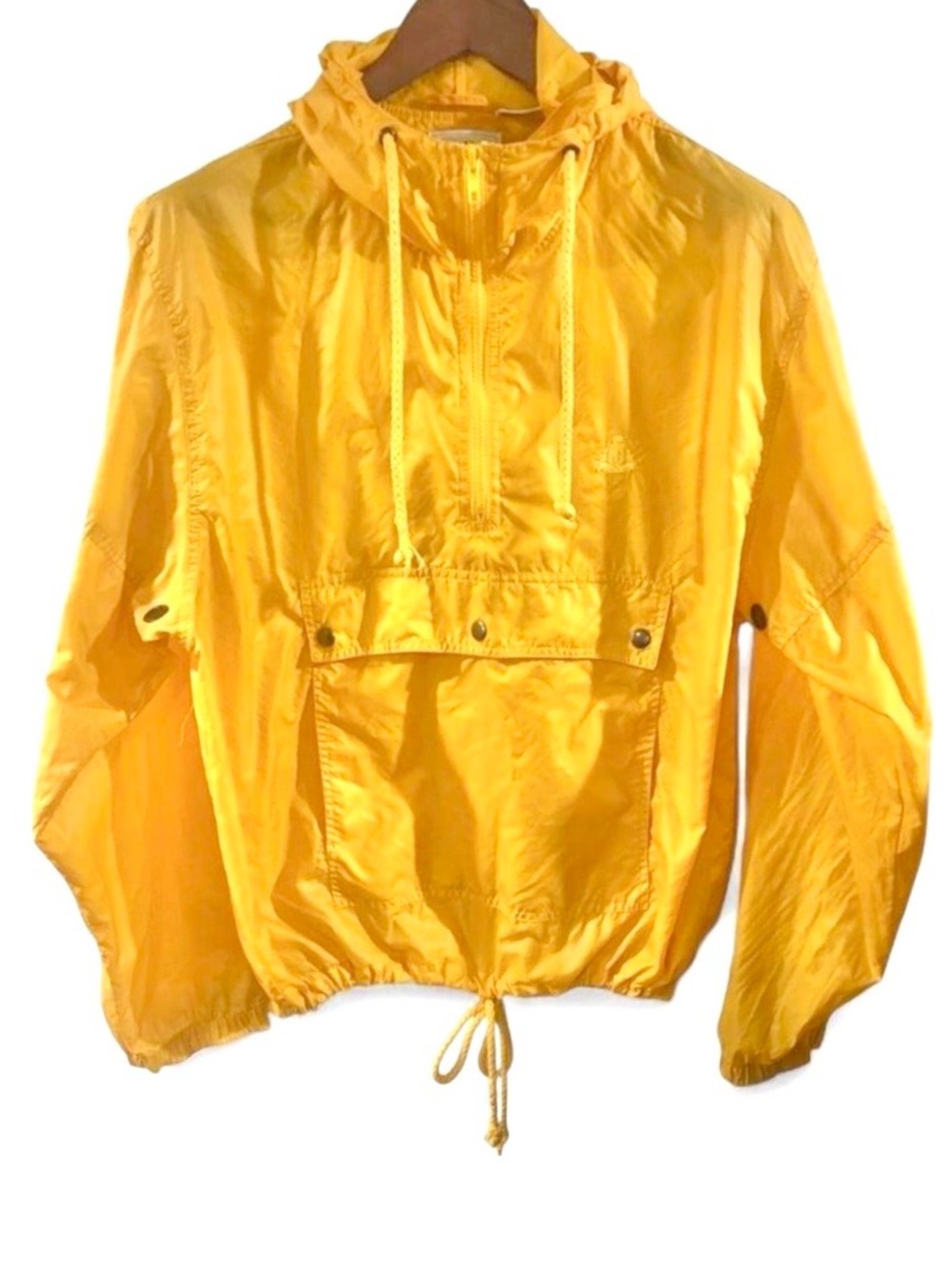 VTG 90s IZOD Yellow Hooded Half-Zip Anorak Windbreaker Size Men’s Medium